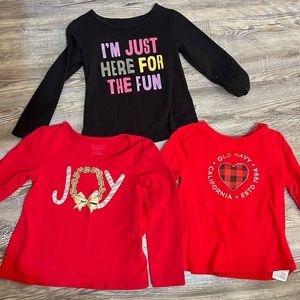 3 PACK- Sleeve toddler Girl shirt